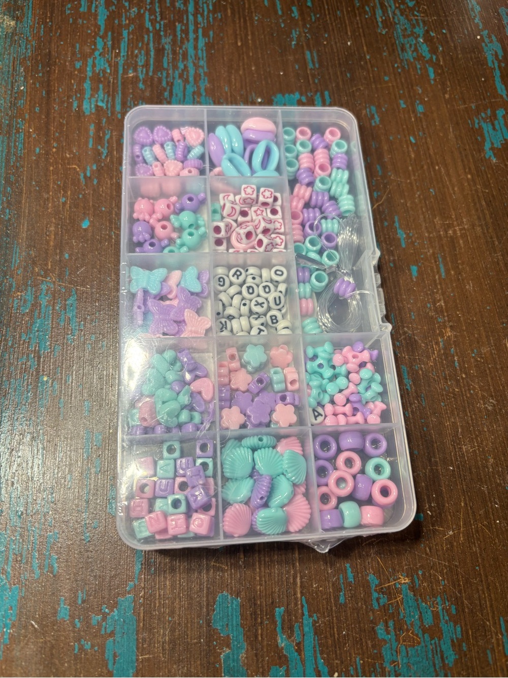 Pastel Bead Jewelry Kit for Kids - Pink, Purple & Teal